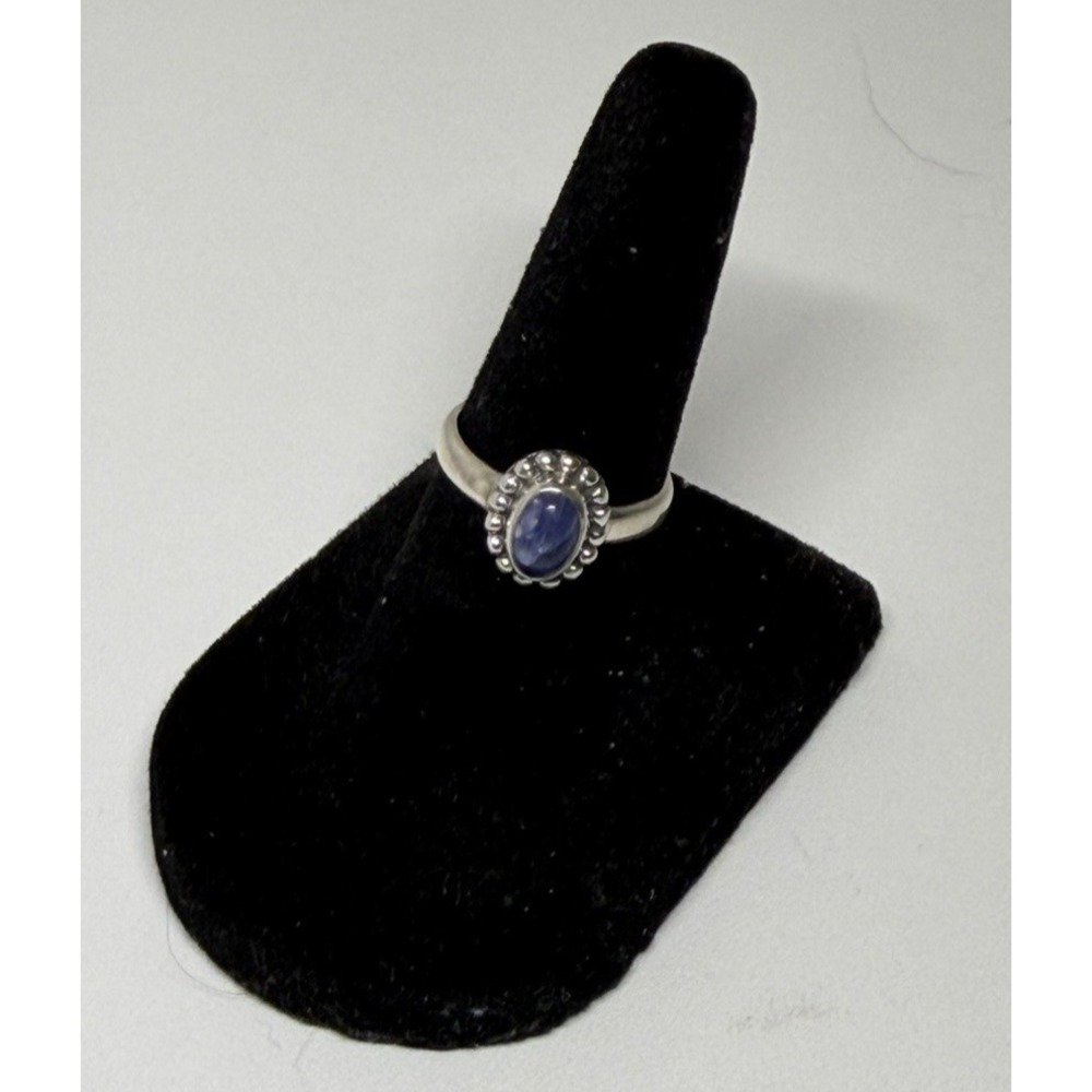 Natural Kyanite  Gemstone Sterling Silver Cabochon  Ring Size 5 #48